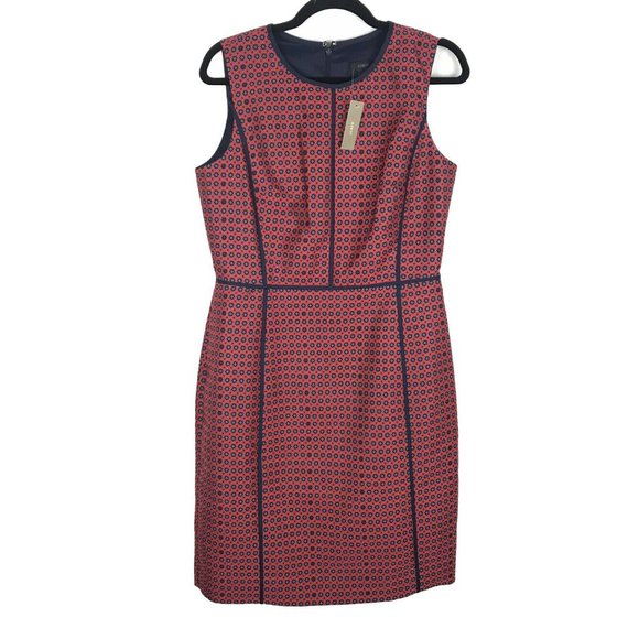 J. Crew Dresses & Skirts - NWT J.Crew Sheath Dress Crimson Foulard Geo Print